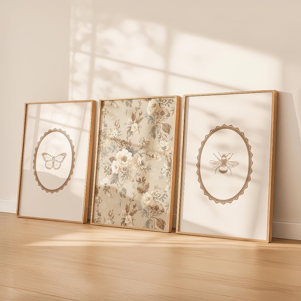Star Map Poster - 3pcs Frameless Canvas Poster,Modern Retro Bee